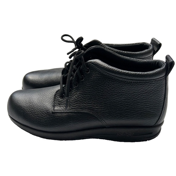 SAS Booties HIghtop Black Leather Alpine Ankle Slip-Resistant Lace Up Sz 8 1/2 M - Picture 3 of 9